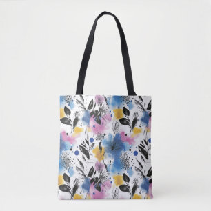 Bolso De Tela Patrón abstrato de color de agua vintage (13)