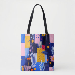 Bolso De Tela Patrón abstrato de color de agua vintage floral (8