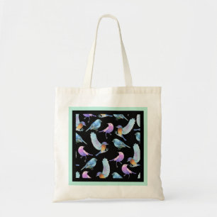 Bolso De Tela Patrón acuarela de aves exóticas silvestres