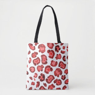 Bolso De Tela Patrón acuarela ilustracion piel de leopardo. Fals