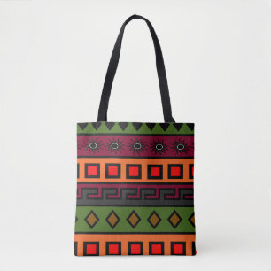 Bolso De Tela Patrón africano colorido abstracto moderno