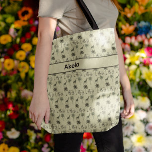Bolso De Tela Patrón africano de sabana, personalizado