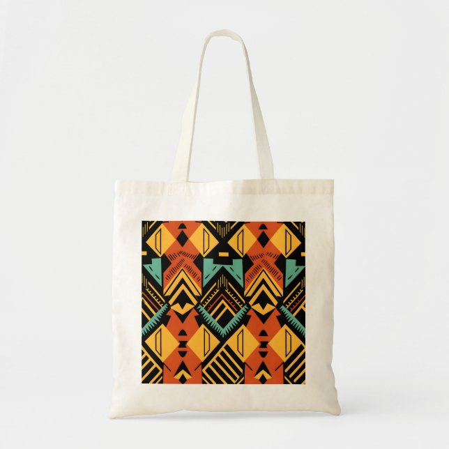 Bolso De Tela Patrón africano vibrante (Frente)