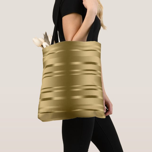 Bolso De Tela Patrón aleatorio de bandas de oro (Detalle)