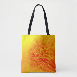 Bolso De Tela Patrón amarillo brillante con tote trasero negro