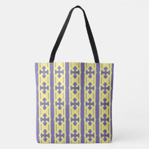 Bolso De Tela Patrón Amarillo y Azul Moderno y Elegante
