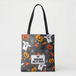 Bolso De Tela Patrón araña fantasma de calabaza de Halloween