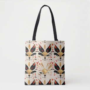 Bolso De Tela Patrón artístico colorido Art Nouveau Cat