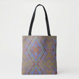 Bolso De Tela Patrón azul multicolor abstracto