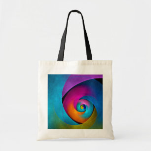Bolso De Tela Patrón azul rosado del arte del resumen floral mod