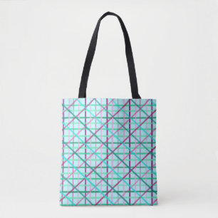 Bolso De Tela Patrón azul y Rosa controlado