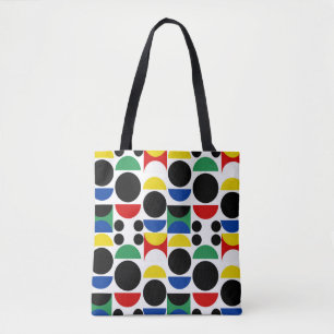 Bolso De Tela Patrón Bauhaus escandinavo de mediados del siglo