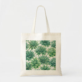 Bolso De Tela Patrón Botánico de Agave Suculento en Acuarela