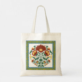 Bolso De Tela Patrón botánico de arte popular floral tradicional