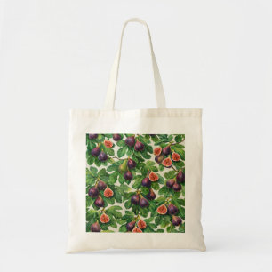 Bolso De Tela Patrón botánico de fruta de higo fresco