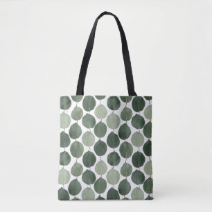 Bolso De Tela Patrón Botánico de Hoja de Eucalipto Verde Salvia
