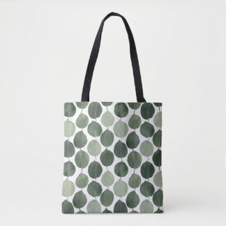 Bolso De Tela Patrón Botánico de Hoja de Eucalipto Verde Salvia 