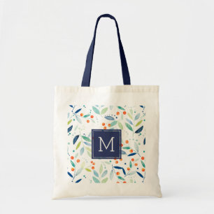 Bolso De Tela Patrón botánico de las acuarelas pastorales modern