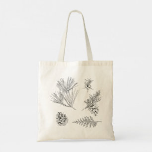 Bolso De Tela Patrón Botánico de Piña de Pino
