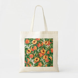 Bolso De Tela Patrón Botánico de Rebanadas de Melocotón