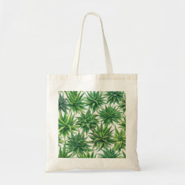 Bolso De Tela Patrón Botánico de Suculenta Aloe Vera en Acuarela