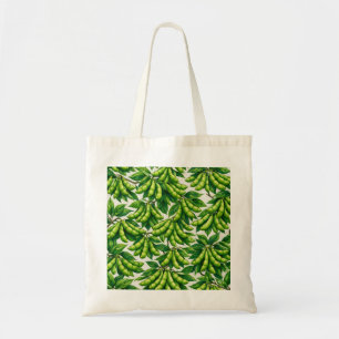 Bolso De Tela Patrón Botánico de Vaina de Edamame Fresco