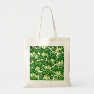 Bolso De Tela Patrón botánico de vegetal de bok choy acuarela