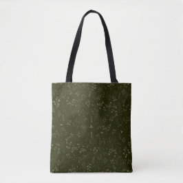 Bolso De Tela Patrón botánico ditsy verde oscuro temperamental