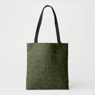 Bolso De Tela Patrón botánico ditsy verde oscuro temperamental
