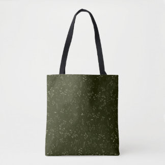 Bolso De Tela Patrón botánico ditsy verde oscuro temperamental
