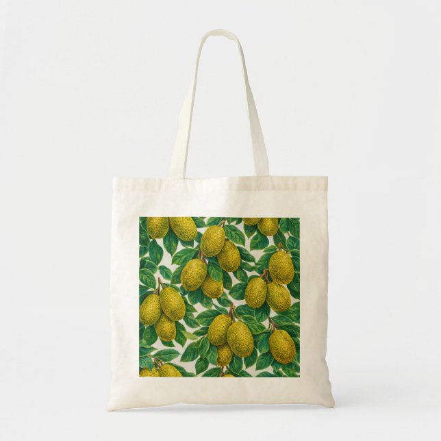 Bolso De Tela Patrón Botánico Tropical de Jackfruit (Frente)