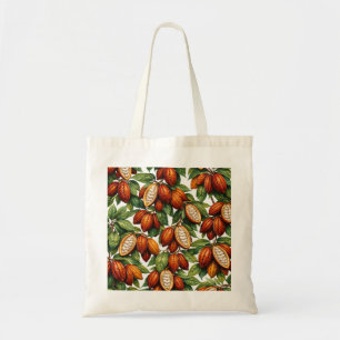 Bolso De Tela Patrón Botánico Tropical de Vainas de Cacao