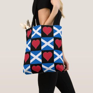 Bolso De Tela Patrón cardíaco de bandera escocesa patriota