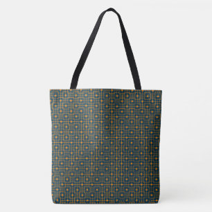 Bolso De Tela Patrón chino, Naranja apuntado cúbico