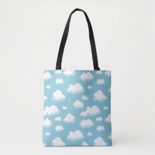 Bolso De Tela Patrón cielo azul y nubes