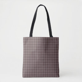 Bolso De Tela Patrón Clásico de Cuadros Rosa Marrón