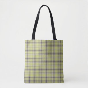Bolso De Tela Patrón Clásico de Cuadros Verde Lima Retro