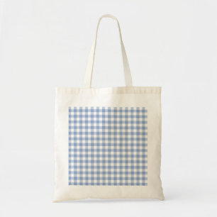 Bolso De Tela Patrón clásico de gingham azul claro con estampado