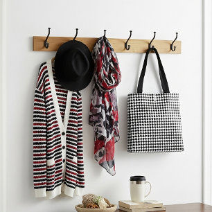 Bolso De Tela Patrón clásico de houndstooth negro