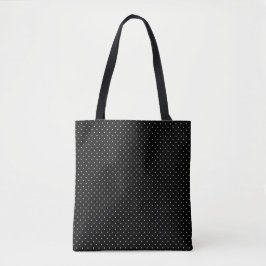 Bolso De Tela Patrón Clásico de Lunares Monocromo