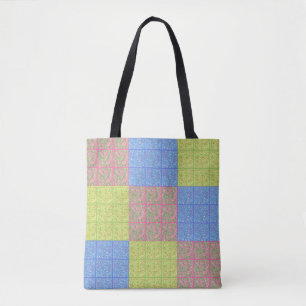 Bolso De Tela Patrón colgante de tejido de mosaico