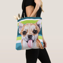 Bolso De Tela Patrón colorido de Chihuahua Cute