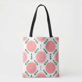 Bolso De Tela patrón con flores rosas