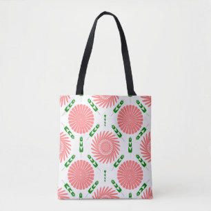 Bolso De Tela patrón con flores rosas
