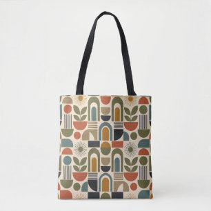 Bolso De Tela Patrón continuo boho arcoíris y botánico