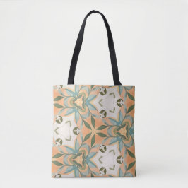 Bolso De Tela Patrón continuo botánico azul melocotón
