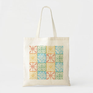Bolso De Tela Patrón continuo de baldosas al estilo de Amalfi co