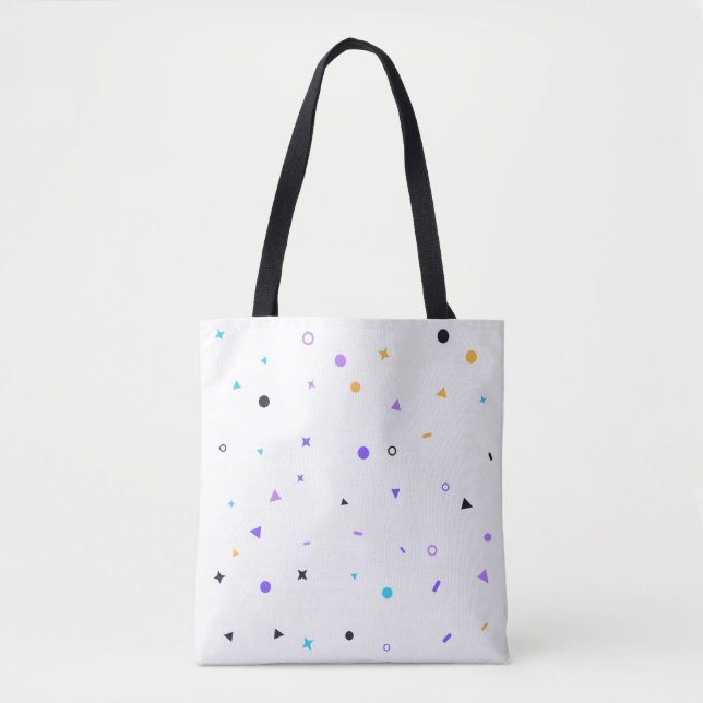 Bolso De Tela Patrón continuo de confeti de Memphis (Anverso)