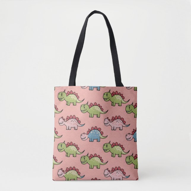 Bolso De Tela Patrón continuo de dinosaurio lindo (Anverso)