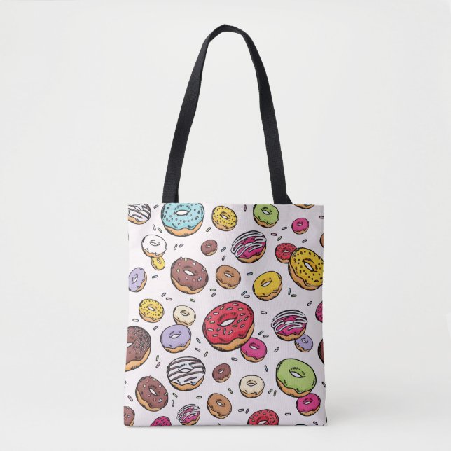 Bolso De Tela Patrón continuo de donas (Anverso)